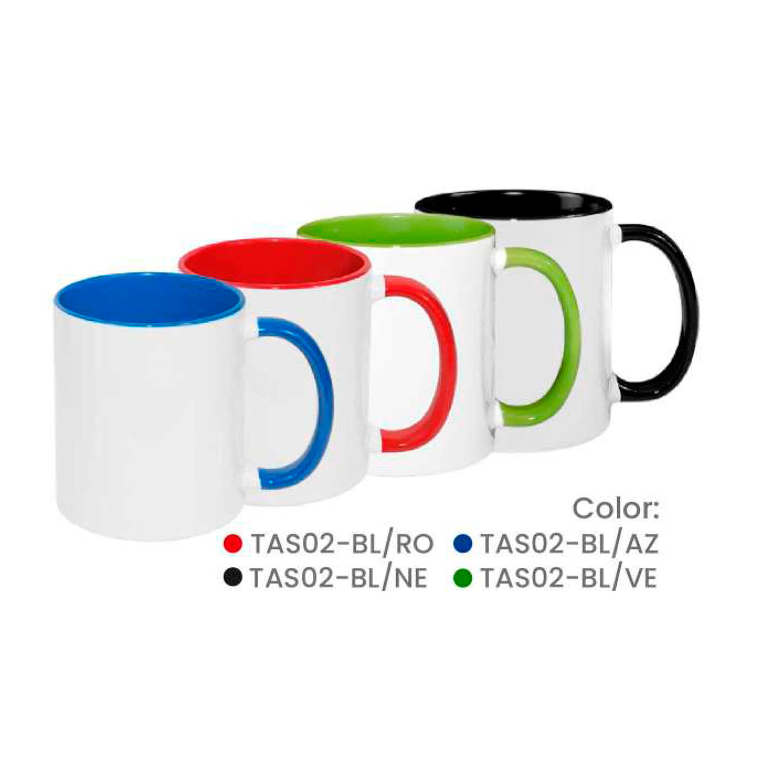 Taza de Color para Sublimación (X CAJA 36PCS) TAS02 Agencia Textil