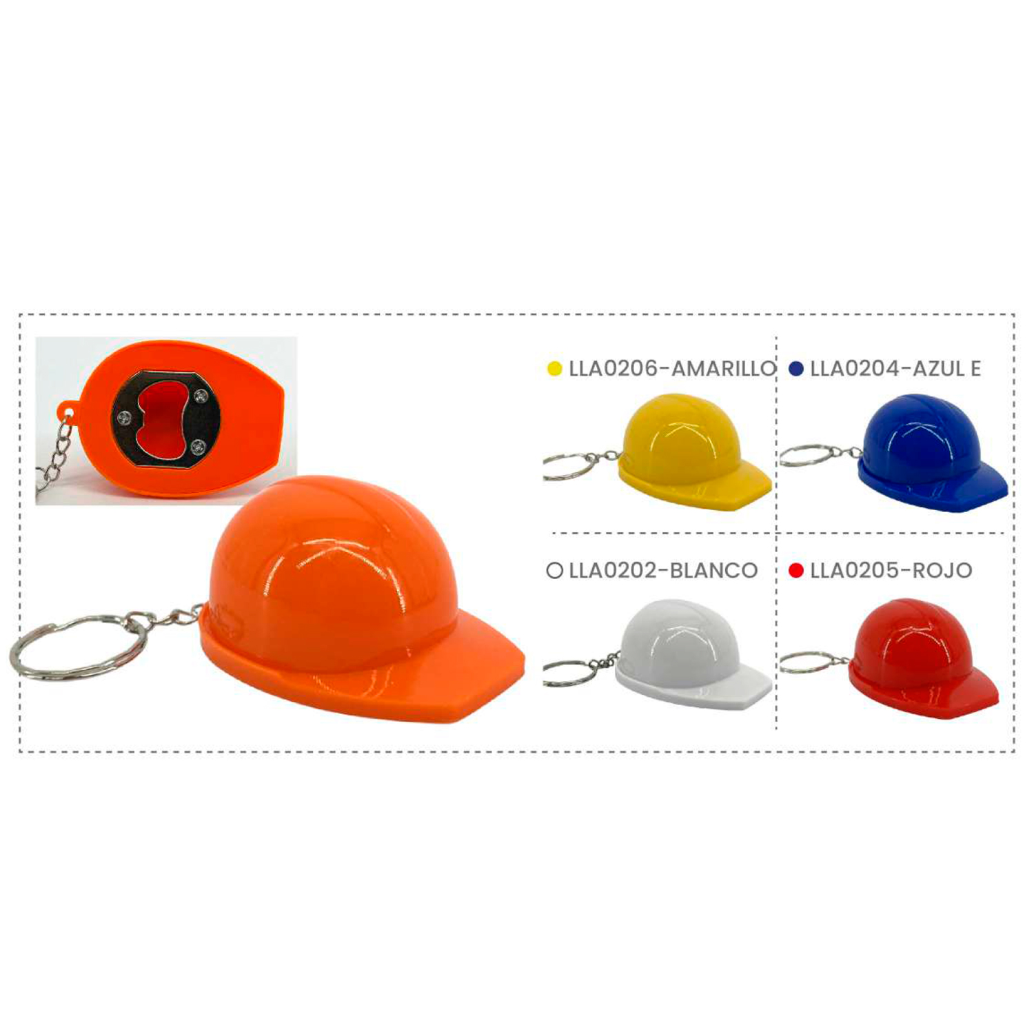 Llavero Publicitario Tipo Casco (X CAJA/1000PCS) LLA0208-NARANJA Agencia Textil