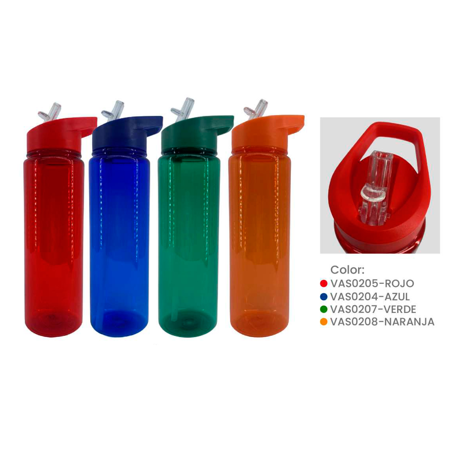 Tomatodo de Plástico Deportivo - 700ml (X CAJA 60/PCS) Agencia Textil