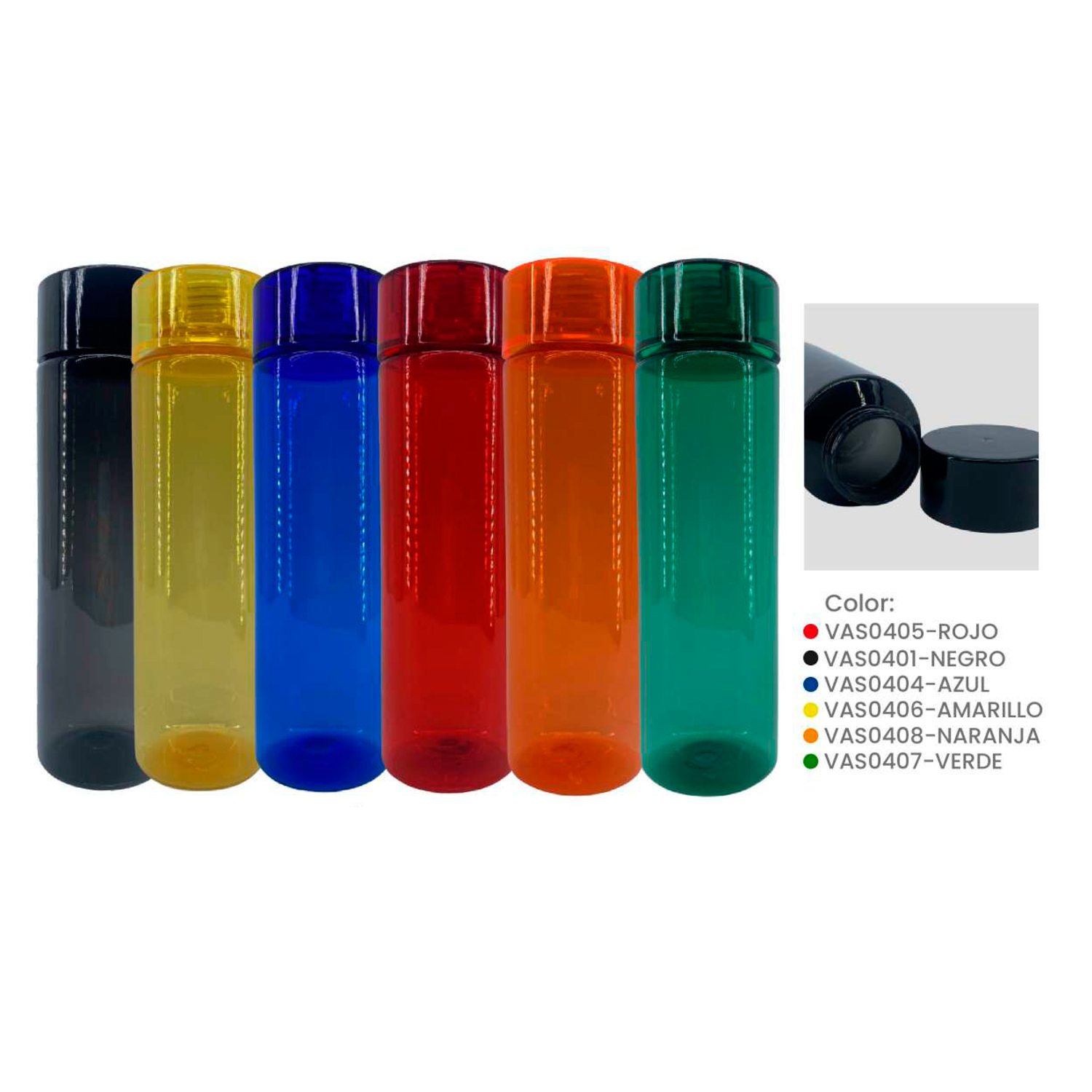 Tomatodo de Plástico Deportivo - 750ml (X CAJA 50PCS) Agencia Textil