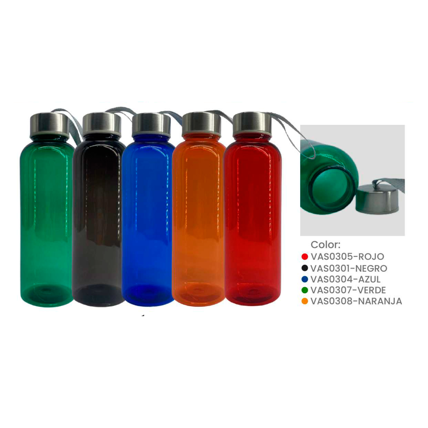 Tomatodo de Plástico 500ml TAS02 (X CAJA/60PCS) Agencia Textil