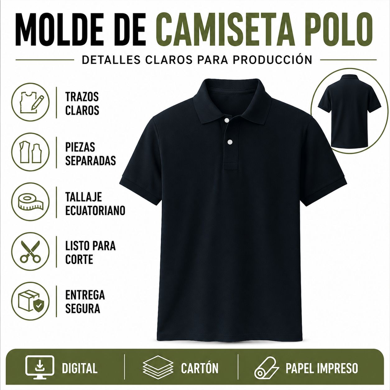 Molde Polo Básico S-M-L-XL