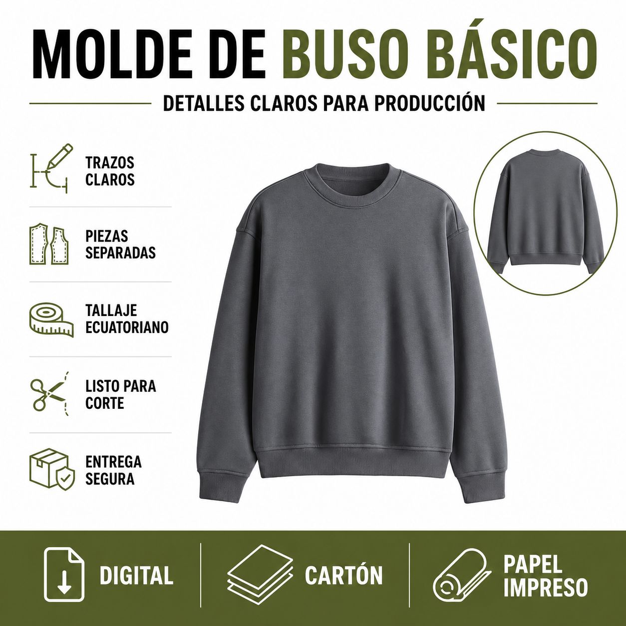 Molde Buso Básico S-M-L-XL